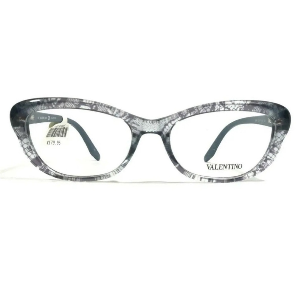 Vintage Valentino V2654 Black Purple Lace Cat Eye Glasses Y2K Coquette Glam